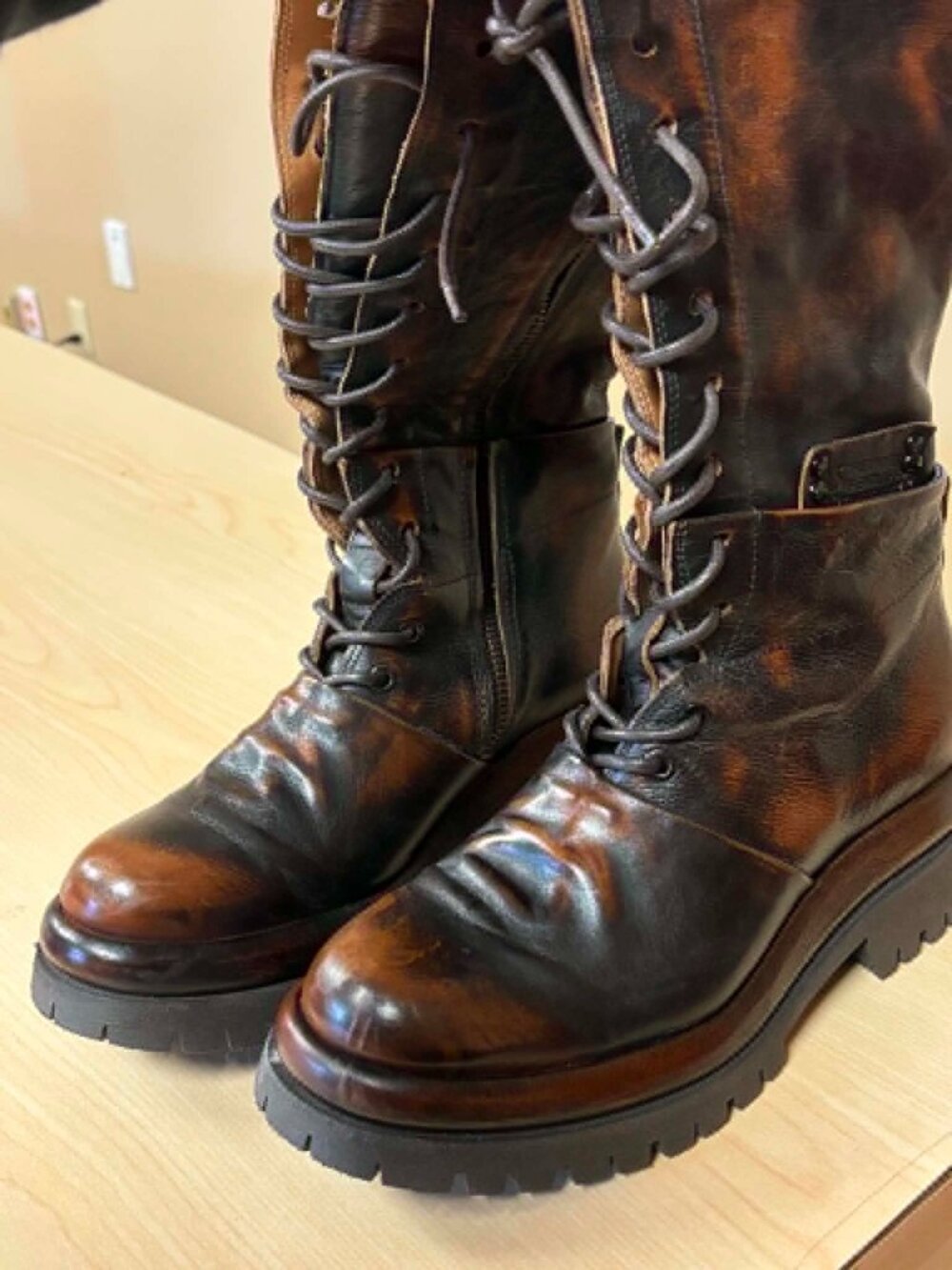 A.S 98 distressed leather boots